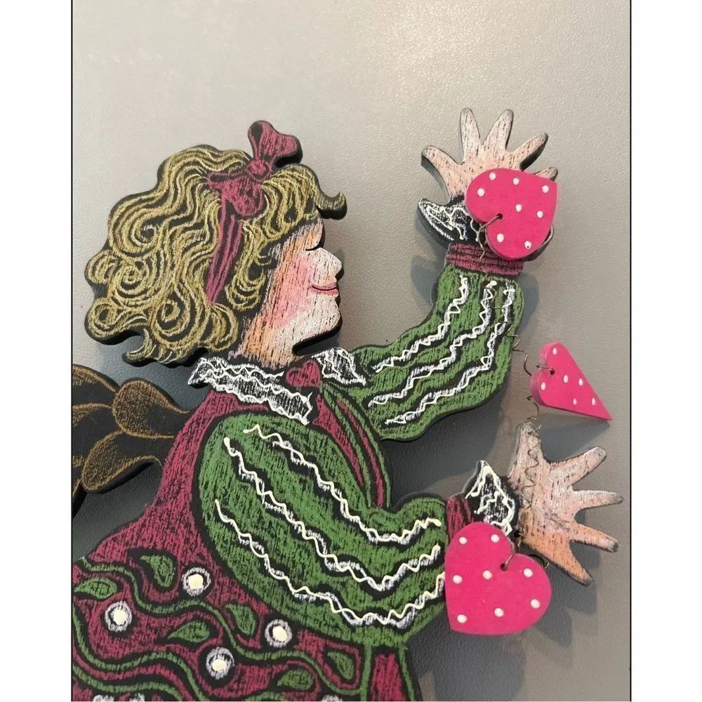Wooden Wall Angel & Hearts Wall  Hanging